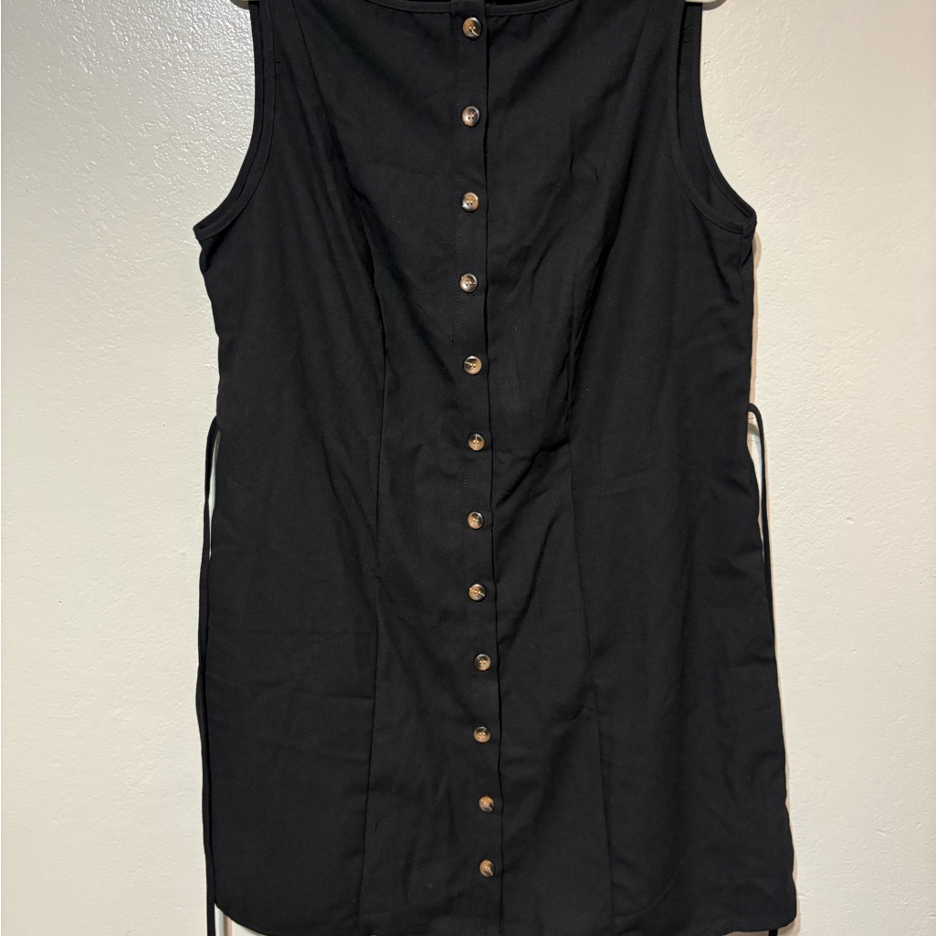 Forever 21 Shein Black Button-Front, Tie Back Sleeveless Women's Dress. Size 0xl